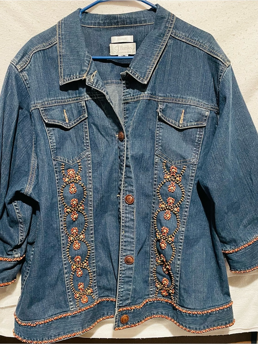 Christopher & Banks Blue Embellished Denim Jacket